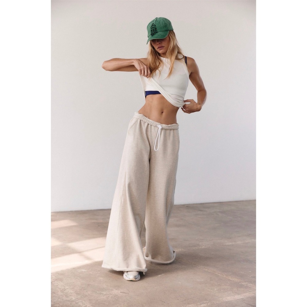 FP Movement Free People For The Win Wide-Leg Pants Oatmeal Cream 98245210 Large